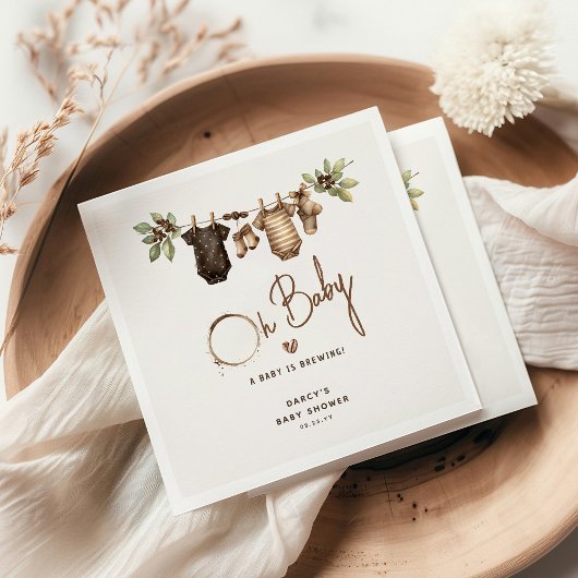 A Baby is Brewing' Coffee Baby Shower Serviette