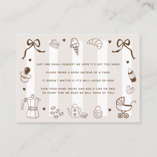 A Baby is Brewing Coffee Cafe Bebe Books for Baby Begleitkarte (Rückseite)