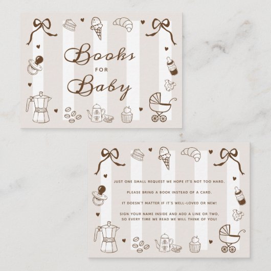 A Baby is Brewing Coffee Cafe Bebe Books for Baby Begleitkarte (Vorne/Hinten)