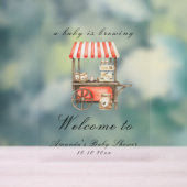 A Baby Is Brewing Coffee Cart Baby Shower Welcome Acrylschild (Neutral)