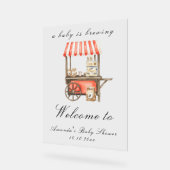 A Baby Is Brewing Coffee Cart Baby Shower Welcome Acrylschild (Winkel)