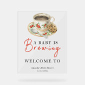A baby is brewing coffee cup baby shower acrylschild (Vorderseite)