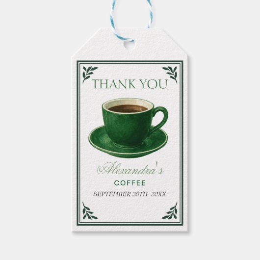 A Baby Is Brewing Coffee Cup Baby Shower Geschenkanhänger (Vorderseite)