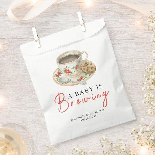 A Baby Is Brewing Coffee Cup Baby Shower Geschenktütchen (Ausgeschnitten)