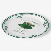 A Baby Is Brewing Coffee Cup Baby Shower Pappteller (Schrägansicht)