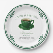 A Baby Is Brewing Coffee Cup Baby Shower Pappteller (Vorderseite)