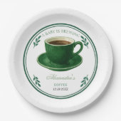 A Baby Is Brewing Coffee Cup Baby Shower Pappteller (Vorderseite)