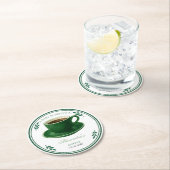 A Baby Is Brewing Coffee Cup Baby Shower Runder Pappuntersetzer (Vor Ort)