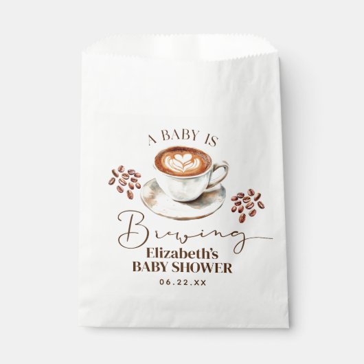 A Baby is Brewing Coffee Theme Baby Shower Geschenktütchen (Vorderseite)