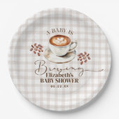 A Baby is Brewing Coffee Theme Baby Shower Pappteller (Vorderseite)