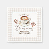 A Baby is Brewing Coffee Theme Baby Shower Serviette (Vorderseite)