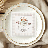 A Baby is Brewing Coffee Theme Baby Shower Serviette