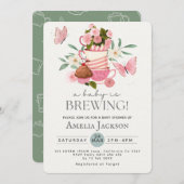 A Baby is brewing gender neutral Baby shower Einladung (Vorne/Hinten)