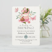 A Baby is brewing gender neutral Baby shower Einladung (Stehend Vorderseite)