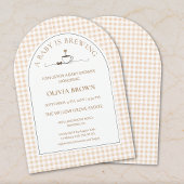A Baby Is Brewing Gingham Coffee Baby Shower Einladung