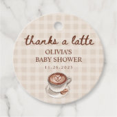 A Baby is Brewing Gingham Coffee Baby Shower Gift Geschenkanhänger (Vorderseite)