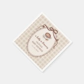 A Baby is Brewing Gingham Coffee Baby Shower Serviette (Ecke)