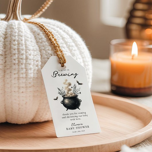 'a Baby is Brewing' Halloween Baby Shower Favor Geschenkanhänger