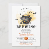 A Baby is Brewing Halloween Cauldron Baby Shower Einladung (Vorderseite)