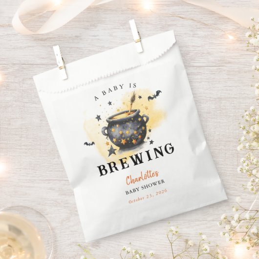 A Baby is Brewing Halloween Cauldron Baby Shower Geschenktütchen (Ausgeschnitten)