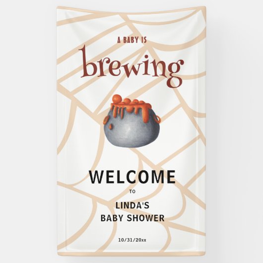 A Baby is Brewing Halloween Welcome Baby Shower Banner (Vertikal)