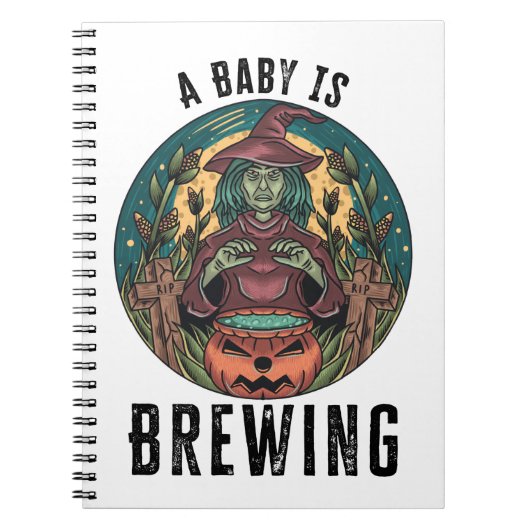 A Baby is Brewing Halloween Witch Notizblock (Vorderseite)