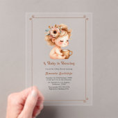 "A Baby is Brewing" Mocha Mousse Baby Dusche Acryleinladungen (Insitu (Handheld))