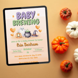 "a Baby is Brewing" niedliche Babydusche Einladung