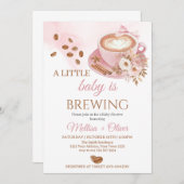 A Baby Is Brewing Oh Baby Coffee Beans Baby Shower Einladung (Vorne/Hinten)