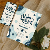 A Baby is Brewing Retro Blue Coffee Baby Shower Einladung
