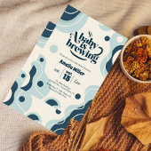A Baby is Brewing Retro Blue Coffee Baby Shower Einladung