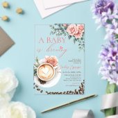 A Baby is Brewing Romantic Coffee Baby Shower Acryleinladungen (In Situ (Hochzeit))