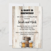 A Baby is Brewing Rustic Co-Ed Baby Shower Einladung (Vorderseite)