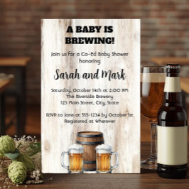 A Baby is Brewing Rustic Co-Ed Baby Shower Einladung