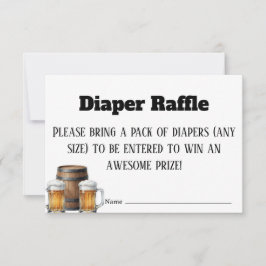 A Baby is Brewing Rustic Diaper Raffle Ticket Card Dankeskarte