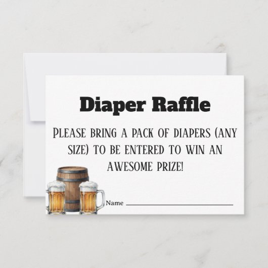 A Baby is Brewing Rustic Diaper Raffle Ticket Card Dankeskarte (Vorderseite)