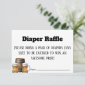 A Baby is Brewing Rustic Diaper Raffle Ticket Card Dankeskarte (Stehend Vorderseite)