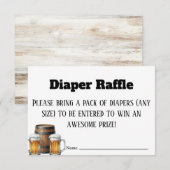 A Baby is Brewing Rustic Diaper Raffle Ticket Card Dankeskarte (Vorne/Hinten)