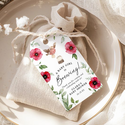 "A Baby is Brewing" Tea Baby Dusche Vielen Dank Geschenkanhänger