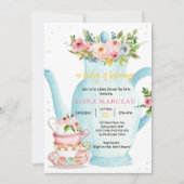 A Baby Is Brewing Tea Party Baby Shower Invitation Einladung (Vorderseite)