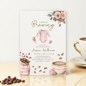 a babys brewing pink baby shower einladung