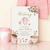 a babys brewing pink baby shower einladung