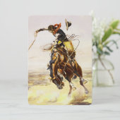 "A Bad Hoss" von Charles M. Russell Einladung (Stehend Vorderseite)