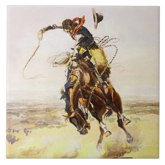 "A Bad Hoss" von Charles M Russell Fliese (Vorderseite)
