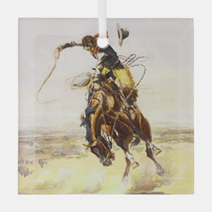 "A Bad Hoss" von Charles M Russell Ornament Aus Glas
