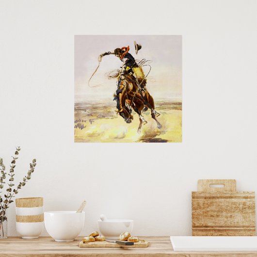 "A Bad Hoss" von Charles M Russell Poster (Küche)