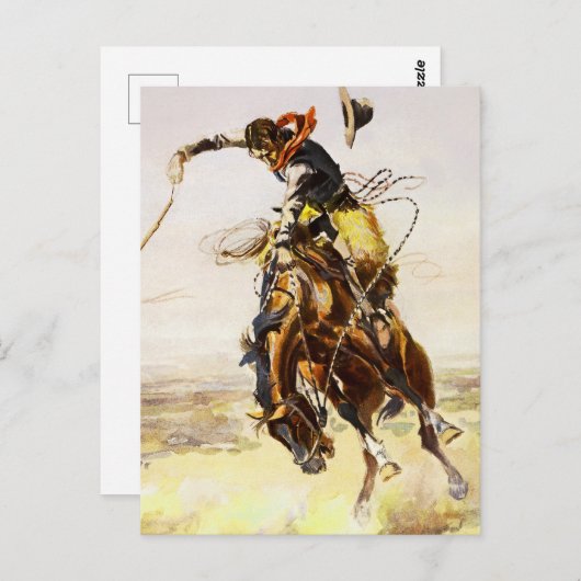 "A Bad Hoss" von Charles M Russell Postkarte (Vorne/Hinten)