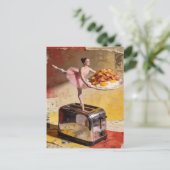 A Ballerina on toaster surreal Postkarte (Stehend Vorderseite)