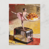 A Ballerina on toaster surreal Postkarte (Vorderseite)
