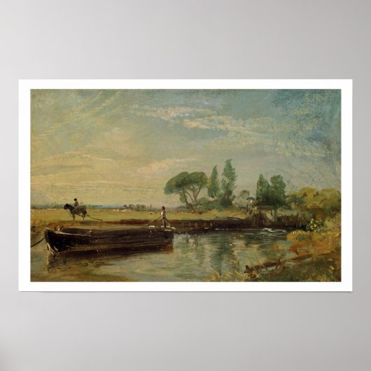 A Barge Under Flatford Lock, c.1810 (Oil on Leinwa Poster (Vorne)